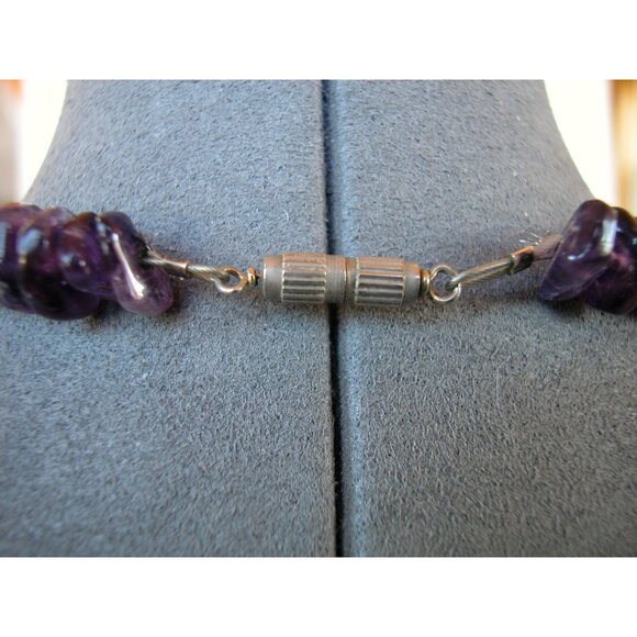 Amethyst Nugget Bead Necklace 20 Inches - Picture 3 of 3